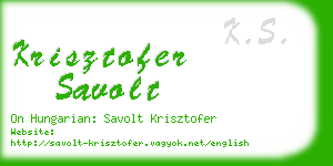 krisztofer savolt business card